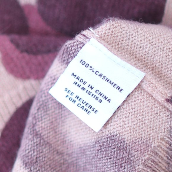 NWT Leopard 100% Cashmere Purple Pink Sweater. - Picture 4 of 11